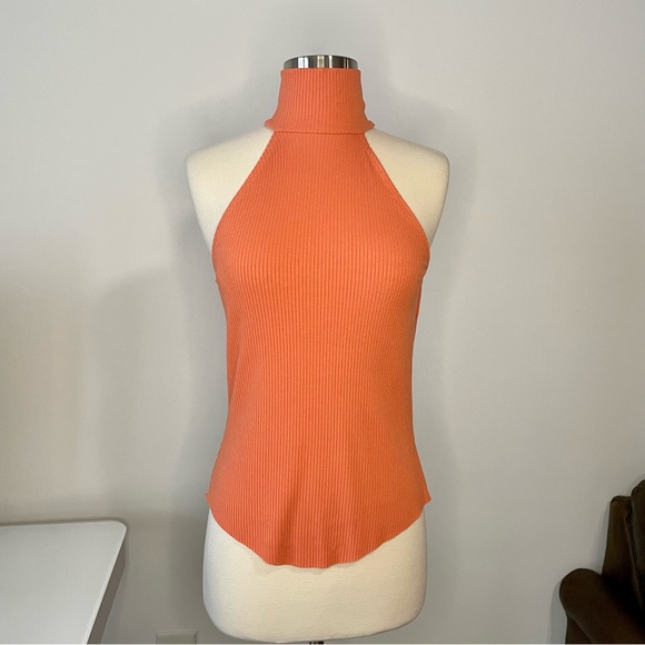 The Range Coral Alloy Sleeveless Rib Top - Picture 2 of 8